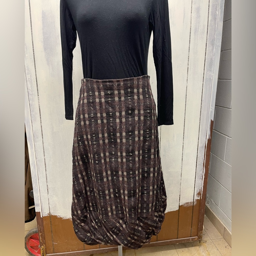 Crea Concept Plaid Brown Skirt